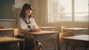 学校に来られない起立性調節障害の友達を、心配そうに思う女子生徒